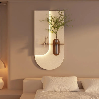 Lampe murale LED plante en grès noir pour couloir moderne