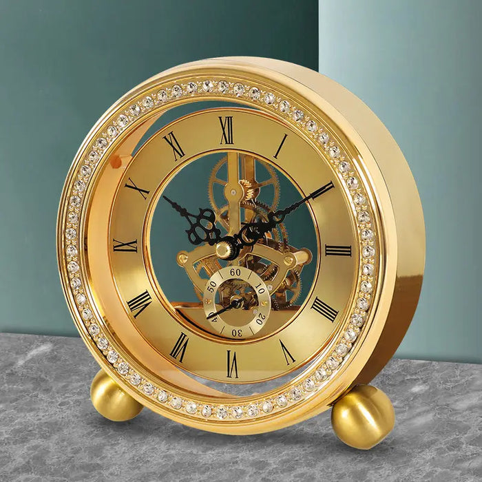 Horloge de table design minimaliste en métal vert