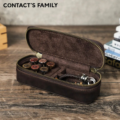 Boîte à bijoux en cuir vintage fermeture éclair