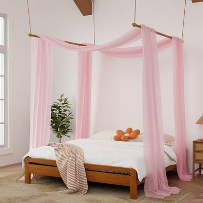 Écharpe de lit en tulle rose pour décoration romantique chambre adulte