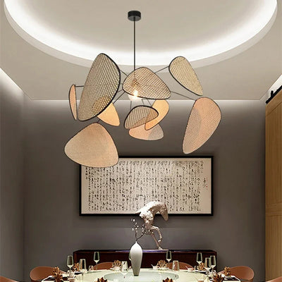 Suspension cannage design français en rotin osier bambou suspendue au plafond