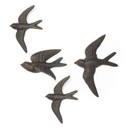 décoration murale oiseau hirondelle fonte texture rustique noir gris foncé