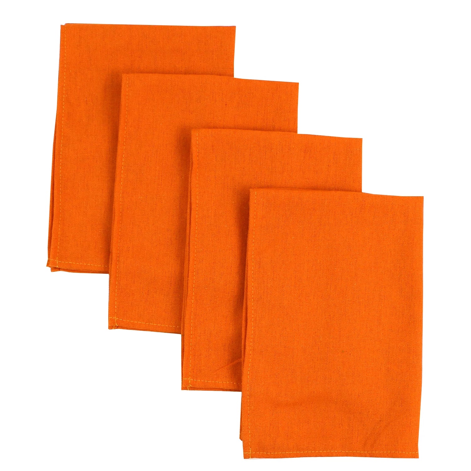Nappes en lin de couleur orange vif, parfaites pour une décoration de table originale.