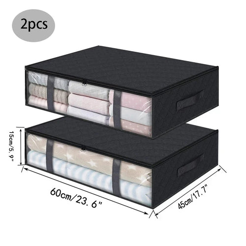 Boîte de rangement sous lit pliable en tissu non tissé couleur ivoire