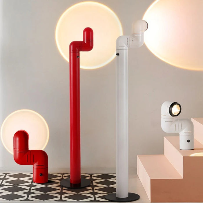 Lampadaire tube design espagnol en aluminium et ABS pour salon