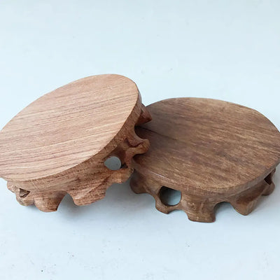 supports bijoux marron clair bois naturel sculpture traditionnelle décoration rustique 8cm 10cm