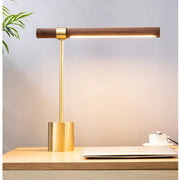 lampe bois barre rectangulaire pied doré moderne minimaliste