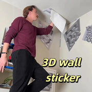 décoration murale 3D illusion optique adhésif moderne structure labyrinthique gris blanc beige