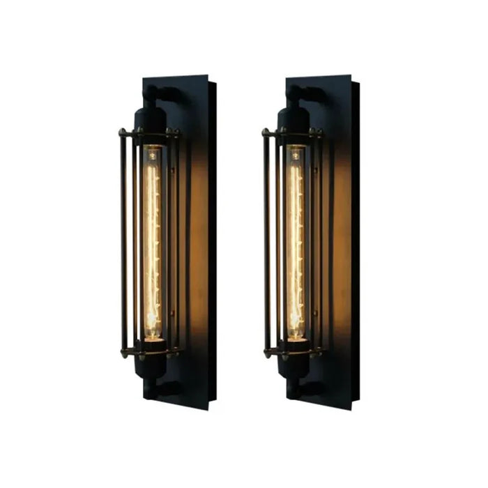 Applique murale LED style industriel rétro noir