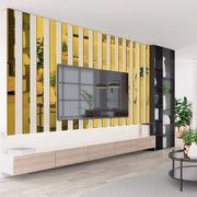 Bande autocollante murale 3D miroir acrylique pour salon et TV - Décoration murale moderne
