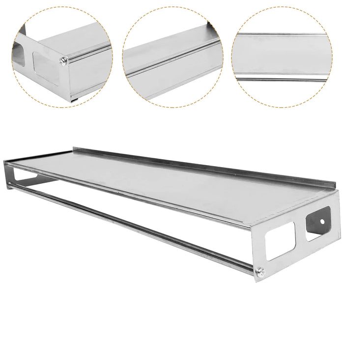 Support à épices mural acier inoxydable 50 cm argent