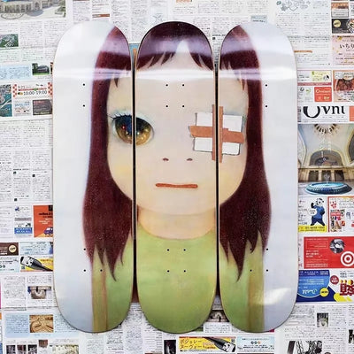 Planche de skateboard décorative en bois style japonais