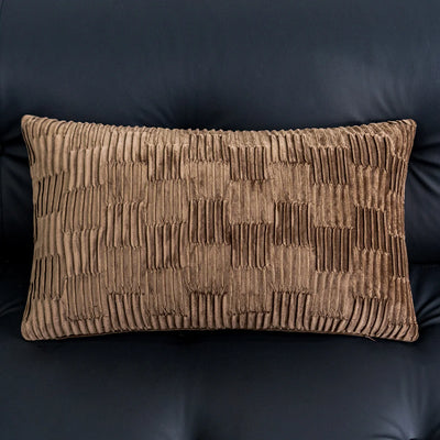 housse coussin géométrique marron nordique velours moderne décoration intérieure pliée automobile