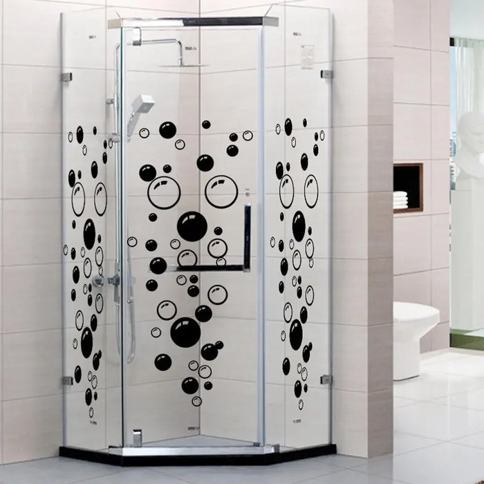 Stickers muraux à bulles bleus pour salle de bain