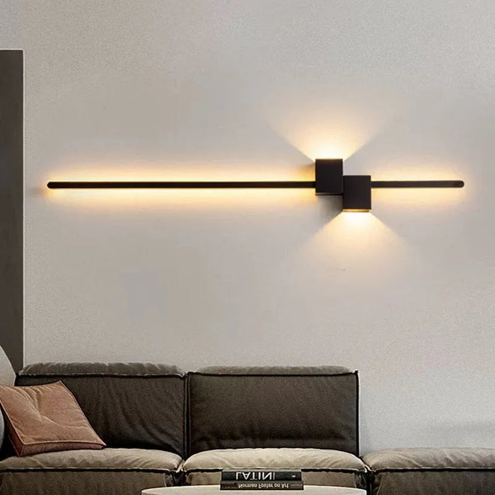 Applique murale LED minimaliste en aluminium noir et blanc pour salon
