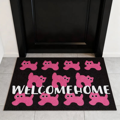 Paillasson chat rose Cool PVC antidérapant entrée