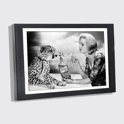 Cadre photo mural A3 en bois noir et blanc avec affiche de luxe