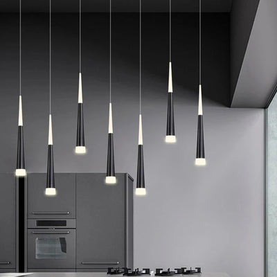 Suspension LED acrylique tube long design moderne suspendue au plafond