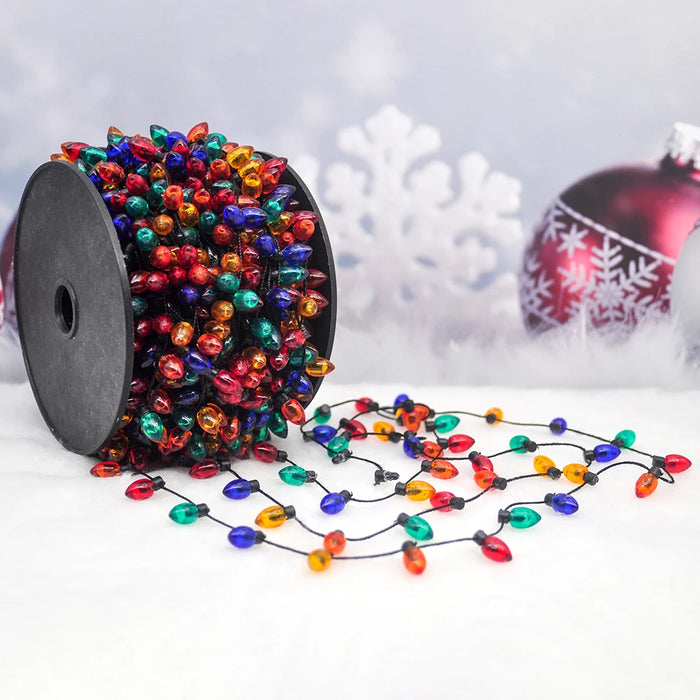 Guirlande lumineuse de Noel 40 metres avec perles scintillantes en saphir profond