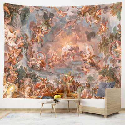 Toile murale psychédélique mandala bohème décoration chambre