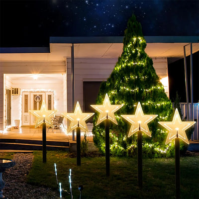 Lot de 5 lampes solaires étoiles LED pour jardin et allée - Ombre Interieur