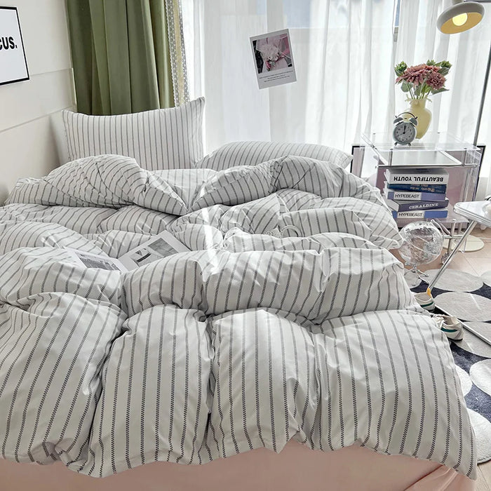Housse de couette rayures 150x200 sur lit queen