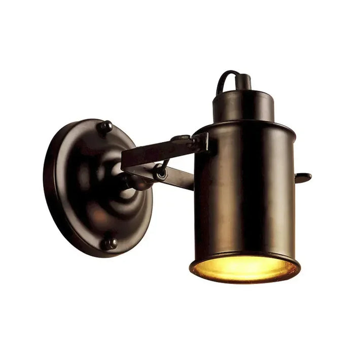Applique murale LED rétro noire 5W vue de face
