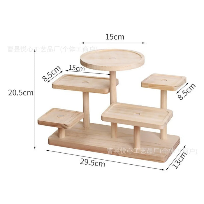 présentoir bois support desserts assiettes velours minimaliste moderne rangement gâteaux blanc multifonctionnel