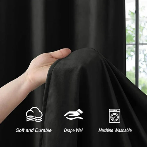 rideau velours noir blackout moderne élégant intérieur français customisable grommets