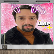 décoration murale suspendue rose lin manuel miranda effet paillettes moderne pop art chambre coucher