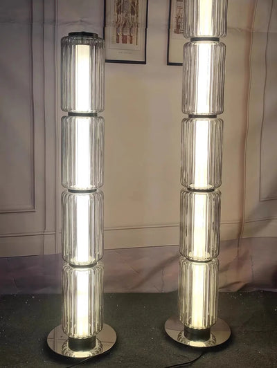 Lampe de chevet design italien verre fumé blanc