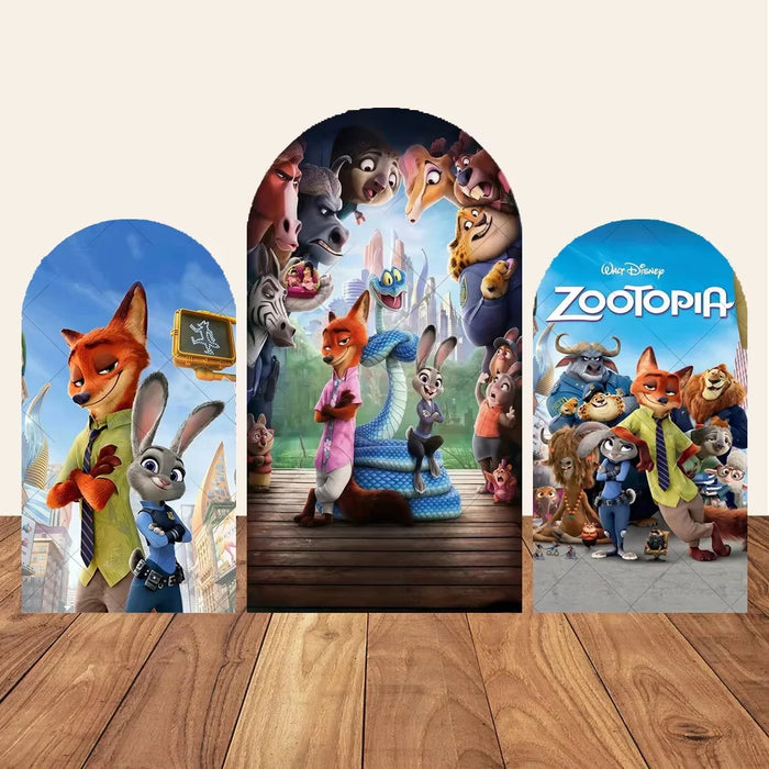 Toile de fond Zootopie Judy et Nick pour anniversaire enfants