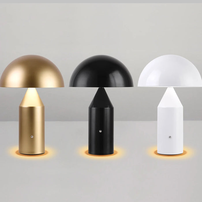 Lampe de table champignon design métal noir