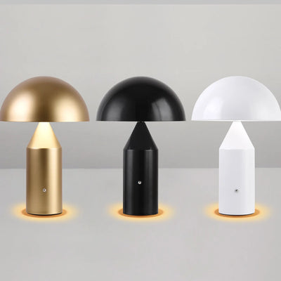 Lampe de table champignon design métal noir