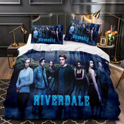 ensemble literie riverdale impression 3d personnages effets fumée bleu foncé vert blanc chambre adolescente