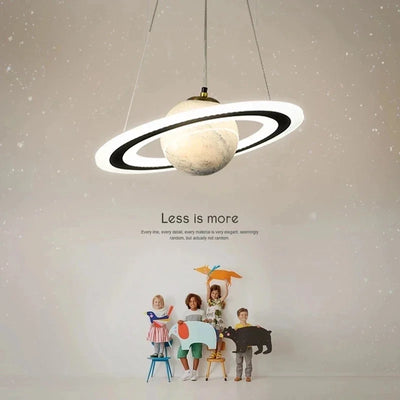 Lampe suspendue planète terre acrylique LED