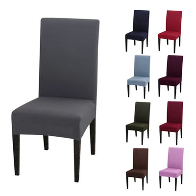 Housse de chaise extensible Spandex blanche sur chaise de salle à manger