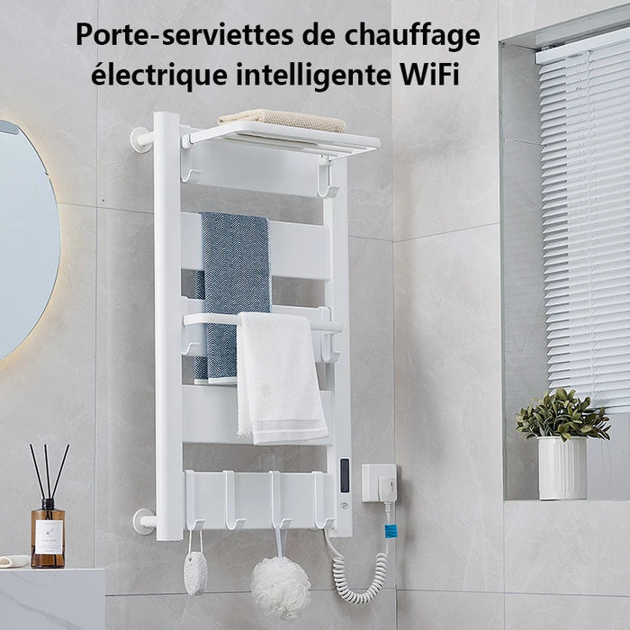 Porte-serviette chauffant intelligent Wi-Fi en alliage d'aluminium laqué