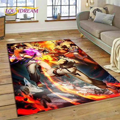 Tapis Street Fighter 3D rétro pour salon