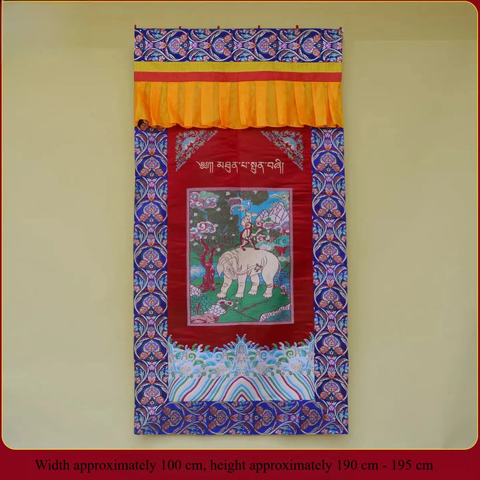 rideau porte ornements traditionnels motifs floraux artisanal couleur rouge bleu orange ethnique decoration maison