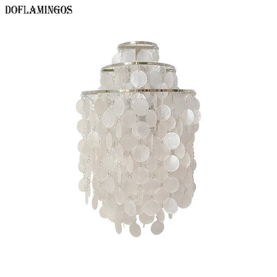 Applique murale LED moderne avec abat-jour coquillage noir