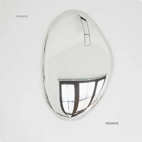 miroir moderne argenté géométrique deco murale chambre salon fixations adhésives grande taille various sizes