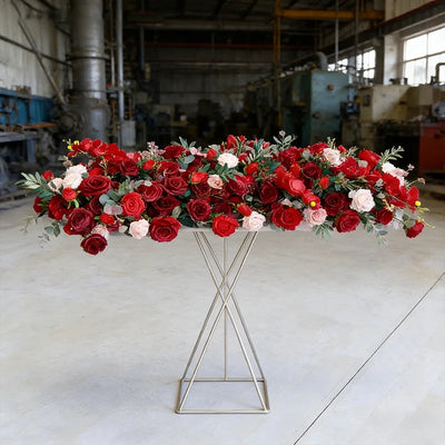 Fleurs artificielles luxe chemin de table mariage 2m