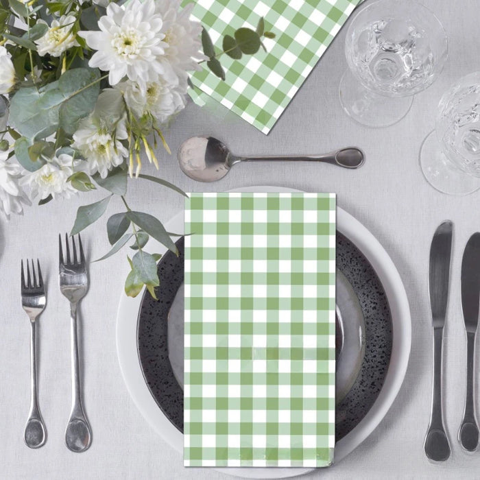 Set de table en papier à carreaux vert 33x40cm pour décoration de table