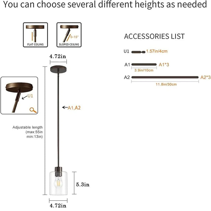 suspension lumineuse moderne transparente dorée noire argentée marron minimaliste fixée