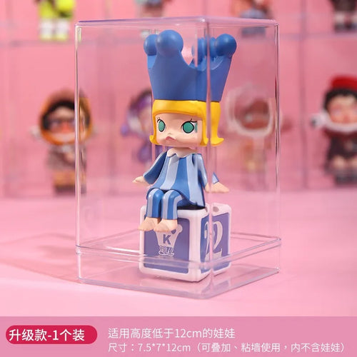 vitrine rangement plastique figurines jouets collection transparente anti poussière