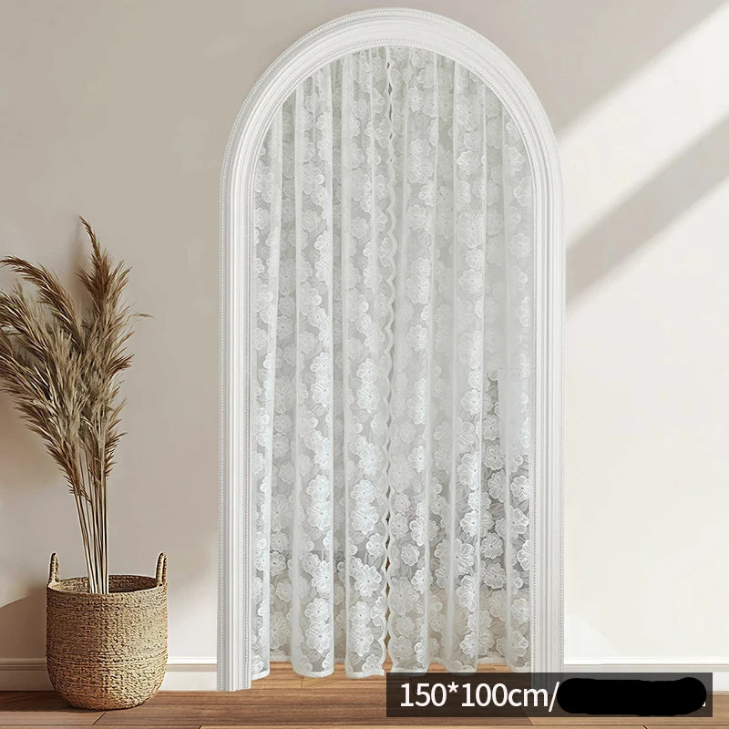 Rideau en dentelle blanche pour arche d’intérieur, dimensions 150×100 cm