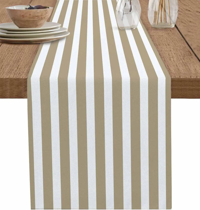 table chemin table vert clair rayures horizontales moderne décoration intérieure polyester