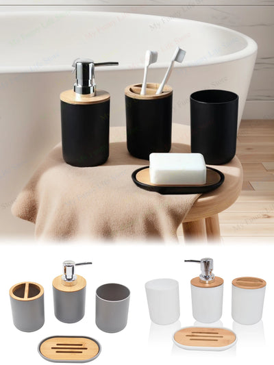 Distributeur de lotion noir bambou salle de bain
