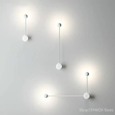 Applique murale LED blanche et noire style nordique vue de face